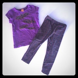 Halloween Leggings and Cap Sleeve Shirt Outfit - Size XS